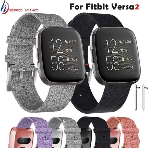Canvas strap for Fitbit Versa Band Replacement Stable Watch Strap on Fit bit Versa 2 Vesa Lite Wristband smart bracelet Pulseira