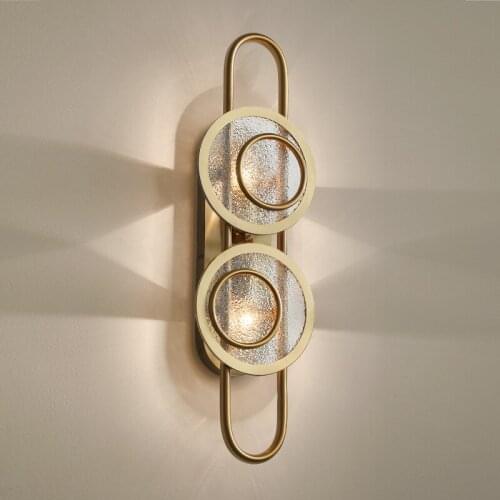 Nordic Luxury LED Wall Lamp E14 For Living Room Bedroom Creative High Temperature Resistant Water Grain Glass Hardware Luminaire