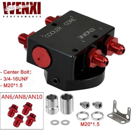 Oil Filter Sandwich Adaptor With Oil filter remote block with thermostat 1xAN8 4xAN6/AN8/AN10 WX5675BK