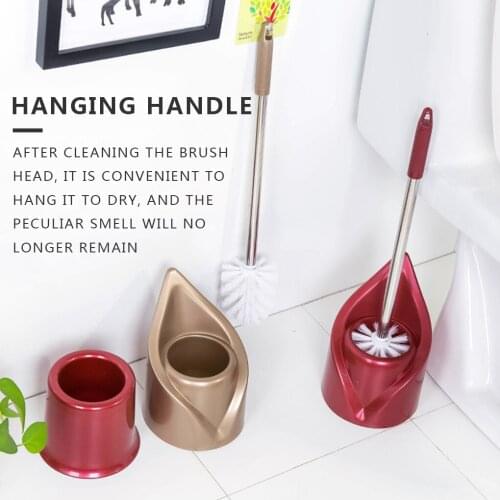 Lavatory Brush Home Hotel Office Stainless Steel Non-slip Long-handle Toilet Brush Good Efficiency Toilet Cleaning Tool