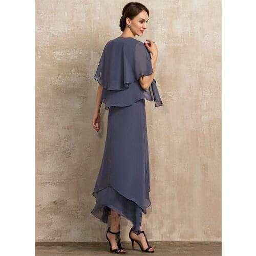 Hot Chiffon 2021 Mother Of The Bride Dresses Shawl With Sequins Beads Ruffles Groom Mothers Outfit Wedding Guest Dress