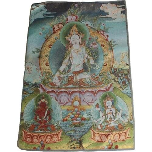 Collect Nepal Thangka silk Buddha, Tibetan Buddha Tangka tangguanyin Buddha embroidery No. 12