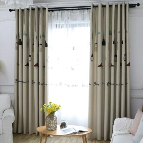 Blackout Curtain For Living Room Leaves Printed Drapes Bedroom Kitchen Balcony Pastoral Fresh Sheer for Window Decoration