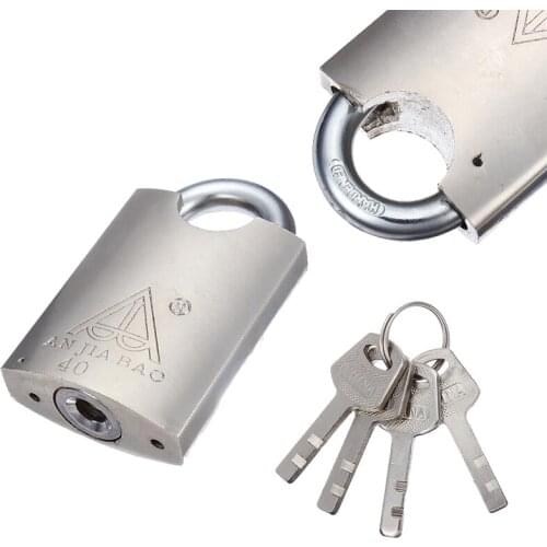 High Quality 40mm 4 Keys Heavy Duty High Security Solid Lock Door Gate Box Safety Stainless Steel Padlock Gold Tone