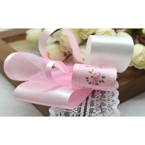 YY Hot 6 patterns Pink Lace Ribbon MIXed styles satin cartoon hairbow bowknot DIY decorative border Ornament, free shipping