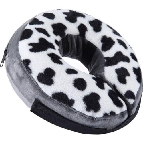 Protective Pet Dog Neck Collars Inflatable Adjustable Puppy Zipper Collars Pets Wound Healing Anti-Bite Protect Plush Supplies