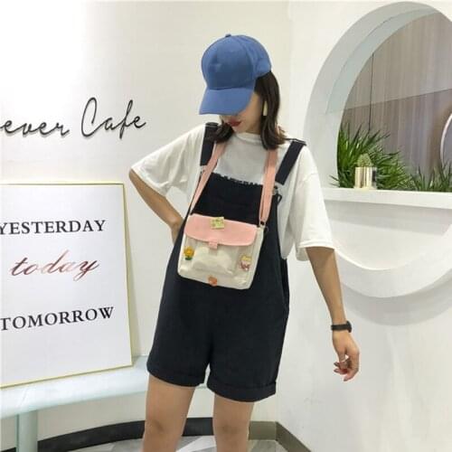 Shopping Bags Women Sweet Kawaii Printed Canvas Leisure Daily Shop Bag 63HC