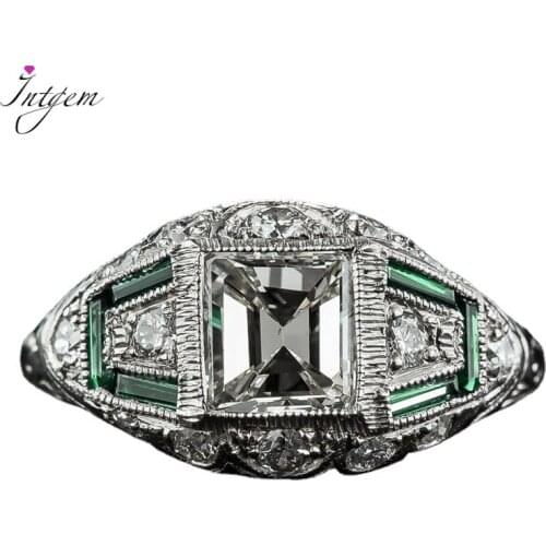 Red Green Blue Gemstone Rings For Women 925 Silver Jewelry Ring Cubic Zirconia Party Wedding Anniversary Gift Hot Sale Wholesale