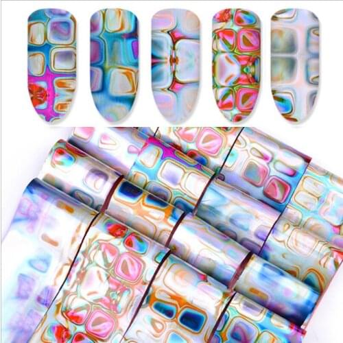 16pcs/set Starry Sky Marble Crackle Pattern Transfer Paper Foil Japanese Style Nail Art Manicure DIY Decoration T1646