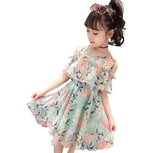 2021 New Girls Dresses Lace Children Vestidos Summer Floral Party Teenage Baby Clothing For 4 6 8 12 14 Years
