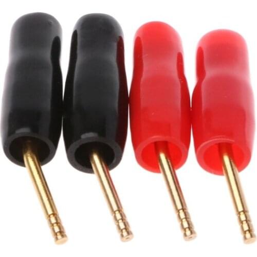 4 Pcs Wire Pin Terminal Plug Banana Plugs Speaker Screw Lock Cable Connectors