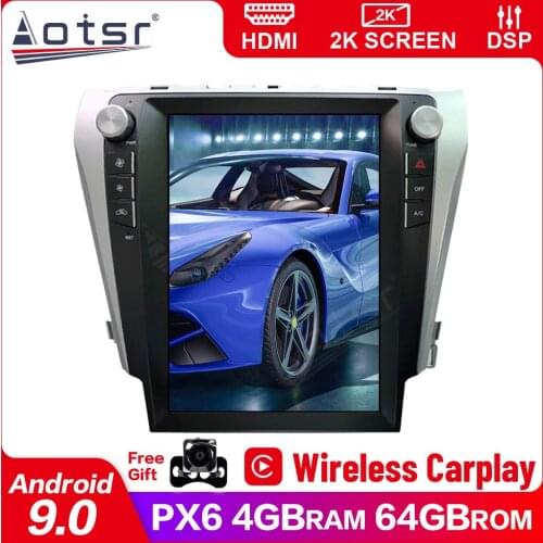 For Toyota Camry 2012-2015 Android 9.0 PX6 car DVD player multimedia Auto car navigator stereo receiver free map Head unit ips
