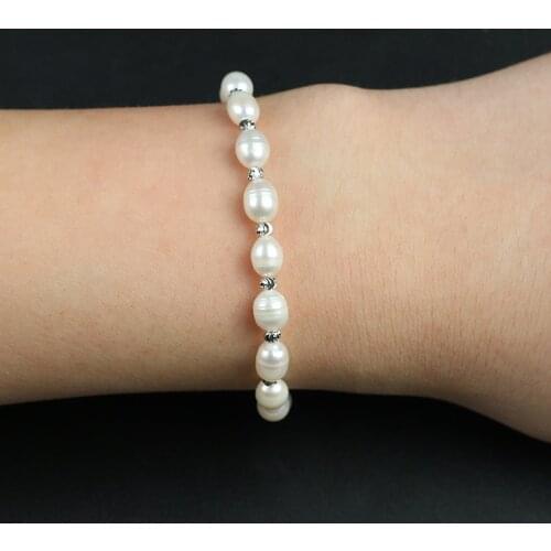 New natural freshwater pearl fashion simple and simple bracelet sterling silvers clasp