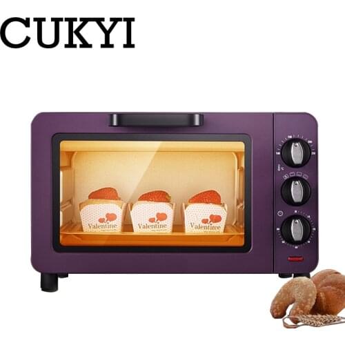 CUKYI Mini Household Ovens 15L Capacity Multi-functional baking machine electric oven Baking Timer 60min pizza bread toaster EU