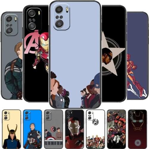Marvel Phone Case For xiaomi redmi 11 Lite pro Ultra 10 9 8 MIX 4 FOLD 10T Black Cover Silicone Back Prett