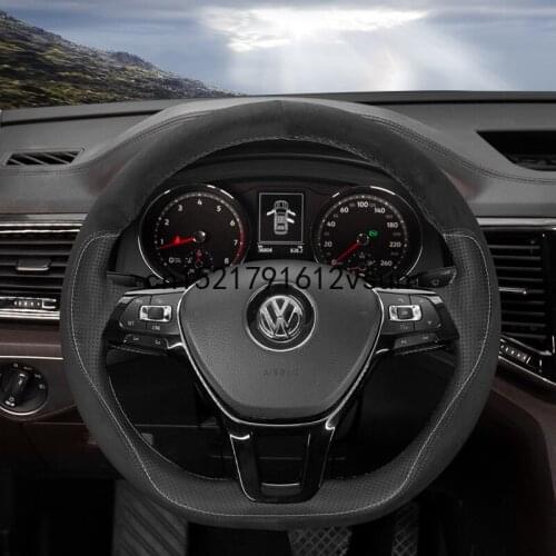 DIY Stitching Steering Wheel Cover For Volkswagen Jetta CCTiguan L Magotan Lavida Passat Golf 7 Car Accessories