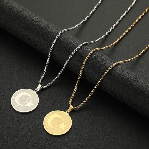 Cxwind Vintage Stainless Steel Bohemia Gold Coin Chain Necklace For Women Moon Star Choker Collar Pendant Necklace Jewelry