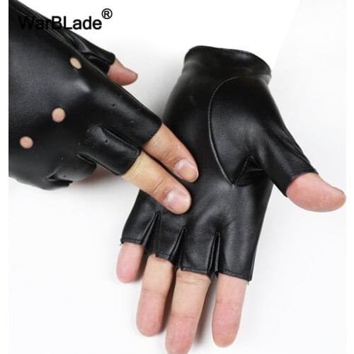 WarBLade High Qualtiy Kids Leather Gloves Boy Girls Fingerless Gloves Chilidren Half Finger Mittens Breathable Gants enfants