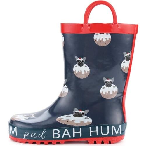 KushyShoo Kids Rain Boots Waterproof Rubber Dogs with Handles Toddler Rainboots for Boys Rain Shoes Baby Rain Boots Water Shoes