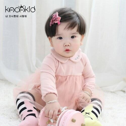 KACAKID Autumn Baby Girls Bodysuit Pink Raffel Children Kids Baby Girls Bodysuits Turn Down Collars Baby Girls Bodysuits Ka 3363