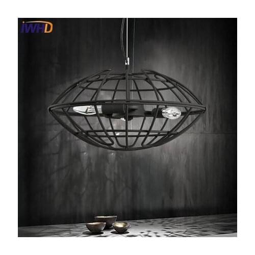 IWHD Iron Lampara Black Vintage Industrial Lighting Pendant Lights Style Loft Retro Pendant Lamp Kitchen Home Lighting Fixtures