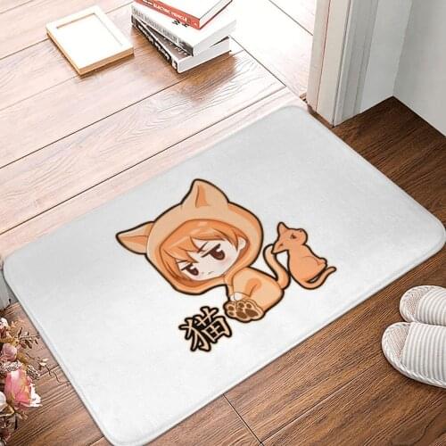 Cat Doormat Carpet Mat Rug Polyester PVC Anti-slip Floor Decor Bath Bathroom Kitchen Bedroom 40x60