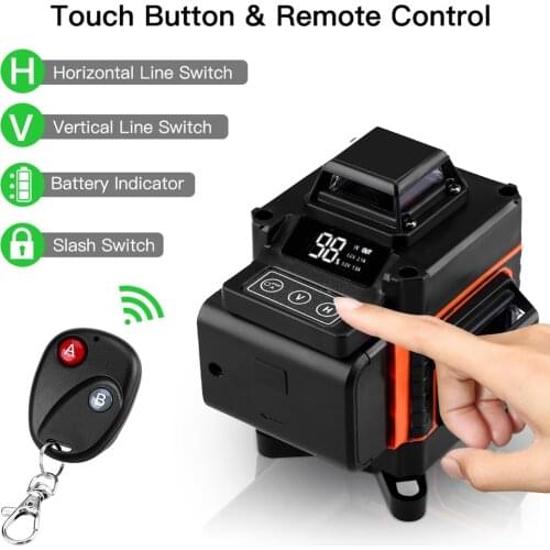 16 Line/12 Line Laser Level 360° Rotary Self-leveling Green Laser Level Remote Control Horizontal Vertical Cross Level Tester