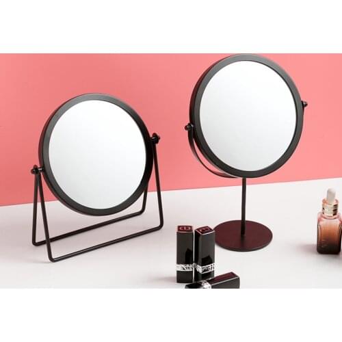 Metal Makeup Mirror Swivel Vanity Mirror Table Mirror with True Image (1X table mirror)