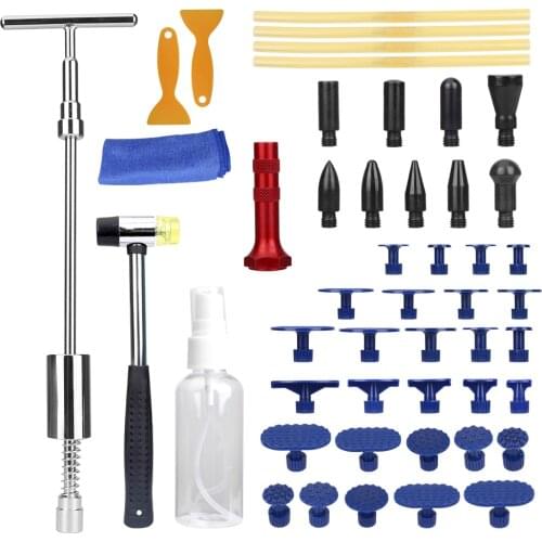 48 Pieces Car Body Dent Puller Repair Kit Sheet Metal Tools Set Pad Glue Sticker In For Body Suction Straightening Dents Bumping
