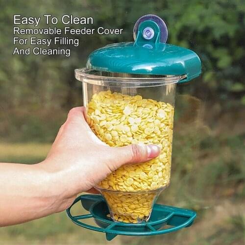 Window Bird Feeder with Strong Suction Cup Removable Hanging Wild Bird Feeder Watch Wild Backyard Birds From Your House