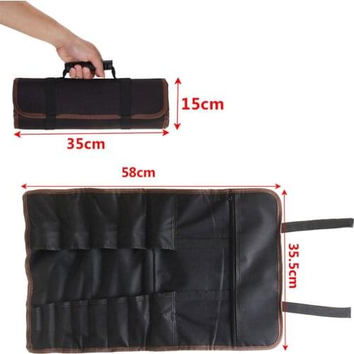 Portable Chef Cutter Bag Roll 14 Pockets with Handles Carry Case Kitchen Storage Bags SCIE999