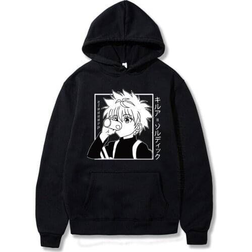 Harajuku Hunter X Hunter Hoodies Killua Zoldyck Japan Anime Hot Blood Pullover Men Hoodie Long Sleeve Streetwear Manga Print
