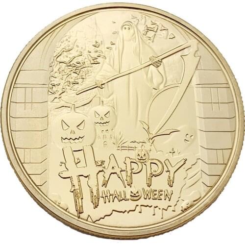 European and American Traditional Holiday Halloween Commemorative Coin Scarecrow Witch Holiday Collection Coin Gift
