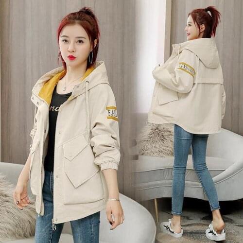 Womens Trench Coat Spring Autumn Short Outwear Fashion New Casual Student Windbreaker Female Plus Size Overcoats R681