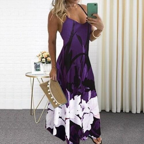 Vintage Floral Print Dress new Sexy Spaghetti Strap V Neck Long Dresses Women Summer Beach Dresses Party Tunic Plus Size