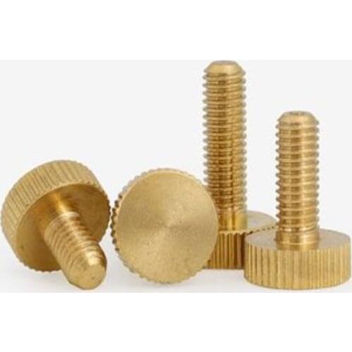20PCS/LOT M3 M4 M5 M6 knurled Brass flat head Hand tighten Thumb Screws