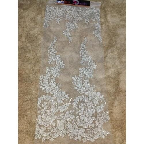 High Quality Luxury Lace Fabric Beaded Pearl Lace Embroidery Lace Fabric Bridal On Sale 10 Yards/ Lot