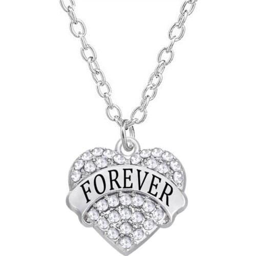Friendship Jewelry Customize Metal Alloy Crystal Best Friends Forever Charm Necklaces