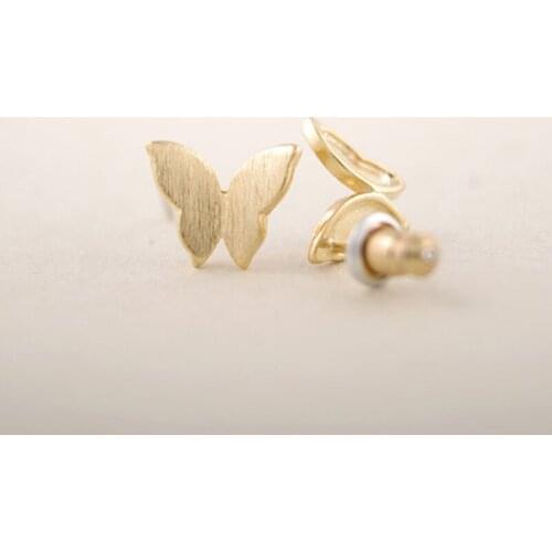 Wholesale 10 Pairs Fashion Cute Butterfly Stud Earrings Insect Ear Studs 3 Colors Available For Elegant Women Office Lady Gift