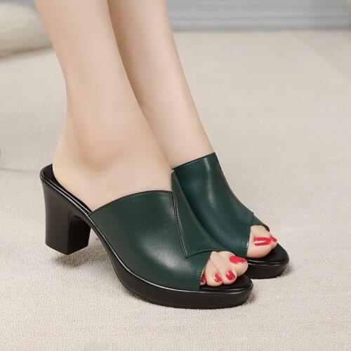 Logoneone Womens Slippers Sandals 2021 Summer 7.5cm High Heels Women Shoes Woman Slippers Summer Sandals Slides Casual Shoes