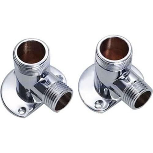 2pcs Shower Bar Valve Tap External Pipe Work Wall Mount Elbows Chrome Zine Alloy For 15mm Pipework