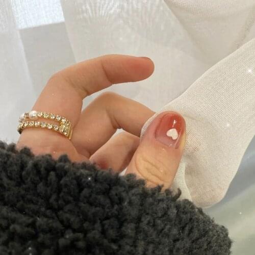 24pcs Fake Nails Press On Nails Designs Pink Heart Wear Short Square Paragraph Fashion Manicure Patch False Nails With Glue DL