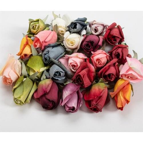 40 pcs/lots Artificial Silk Tulip Flower Bouquet Wedding For Wedding Home Decoration Scrapbooking Craft Fake Rose bud Flowers