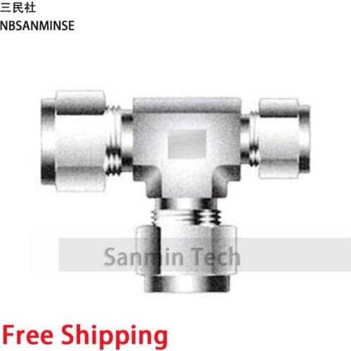 5Pcs/Lot RUBT 1/8 1/4 3/8 1/2 3/4 Union Tee Stainless Steel SS316L Plumbing Fitting Pneumatic Air Fitting High Quality Sanmin