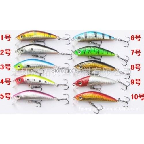 50pcs/lot The new color sequins suspended bait hook lure Minuoluya bionic bait fishing tackle 2.8"70mm / 0.28OZ 8g