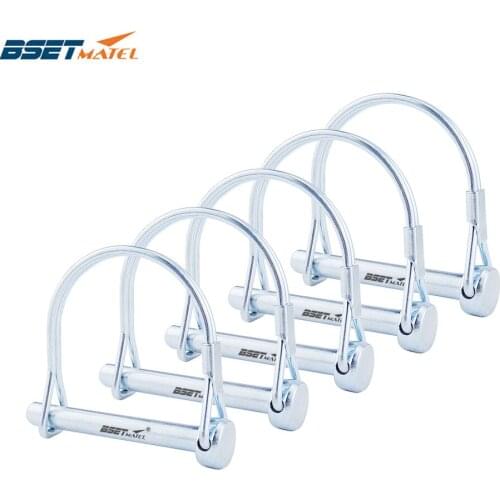 5X Spring Carbon Steel PTO Pin Round Arch Wire Shaft Locking Lock Pin Safety Coupler Retainer Farm Trailers Wagons Lawn Garden