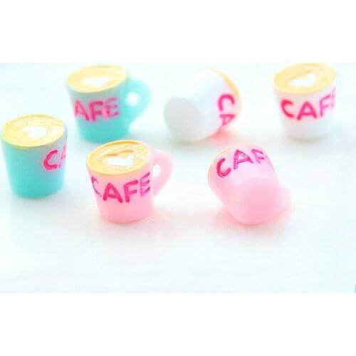 6PCS/lot Simulation Mini Coffee Cup Resin Slime Filler For Kids Lizun Plasticine DIY Slime Accessories Supplies Decoration