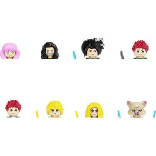 8PCS Demon Slayer Building Blocks Japan Popular Anime Character Kamado Nezuko Kamado Tanjirou Bricks For Children Gift Toy