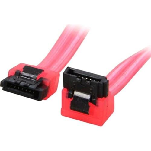 90 Degree to 180 Degree SATA III 6Gb/s Data Cable with latch for SATA 3.0 SATAIII 6Gbps HDD Hard Drive Disk/ SSD -UV Red