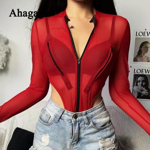 Ahagaga Women's Transparent Bodysuits